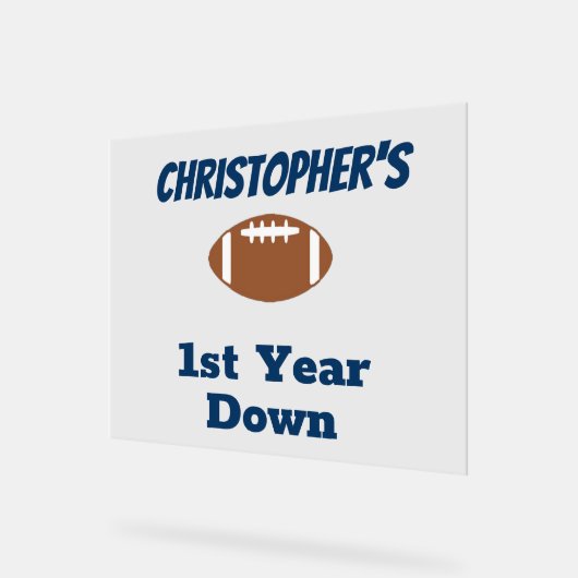 Fußball 1. Geburtstag Acrylschild (Winkel)