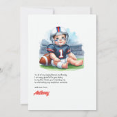 Fußball 1. Geburtstag Dankeskarte (Rückseite)