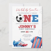 Fußball 1. Geburtstag Einladung (Vorderseite)