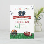 Fußball 1. Geburtstag Einladung (Stehend Vorderseite)