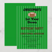 Fußball 1. Geburtstag Einladung (Vorne/Hinten)