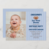 Fußball 1. Geburtstag Einladung (Vorne/Hinten)