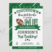 Fußball 1. Geburtstag Einladung Weiß (Vorne/Hinten)