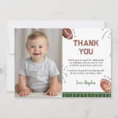 Fußball 1. Geburtstag Foto Danke Karte (Vorderseite)