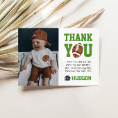 Fußball 1. Geburtstag Foto Dankeskarte