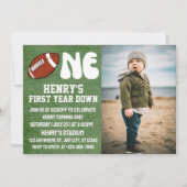 Fußball 1. Geburtstag Foto Einladung (Vorderseite)