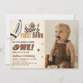 Fußball 1. Geburtstag Foto Einladung (Vorderseite)