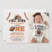 Fußball 1. Geburtstag Foto Einladung (Vorderseite)