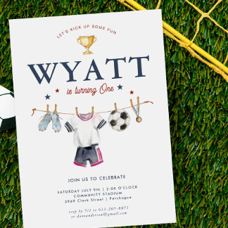 Fußball 1. Geburtstag | Futbol Football Birthday Einladung