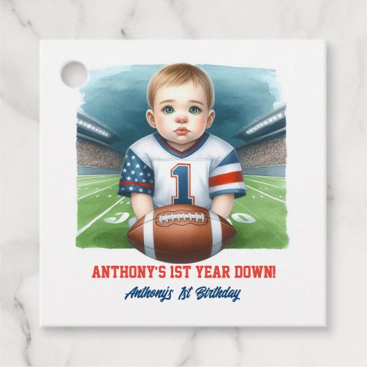 Fußball 1. Geburtstag Geschenkanhänger (Vorderseite)
