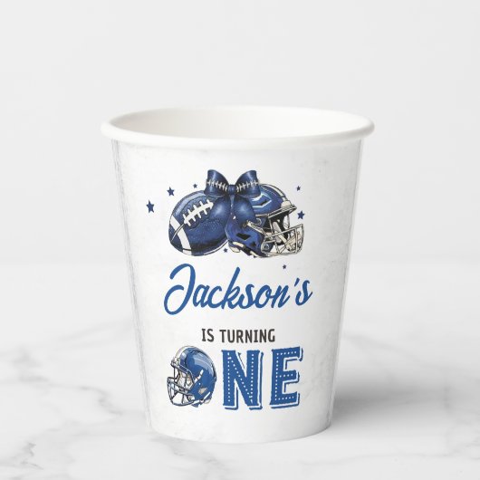 Fußball 1. Geburtstag Papier Cups Pappbecher (Vorderseite)