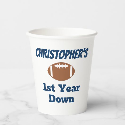 Fußball 1. Geburtstag Pappbecher (Vorderseite)