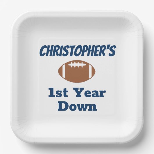 Fußball 1. Geburtstag Pappteller (Vorderseite)