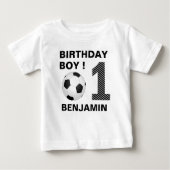 Fußball 1. Geburtstag Party Baby T-shirt (Vorderseite)