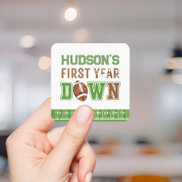 Fußball 1. Geburtstag Quadratischer Aufkleber