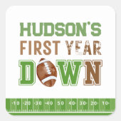 Fußball 1. Geburtstag Quadratischer Aufkleber (Vorderseite)