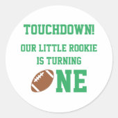 Fußball 1. Geburtstag Runder Aufkleber (Vorderseite)