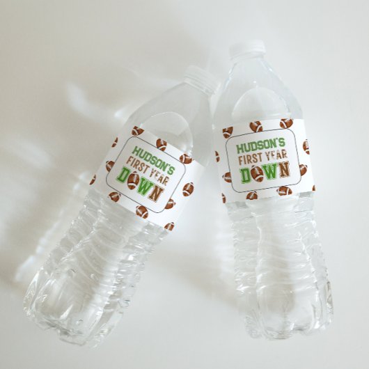 Fußball 1. Geburtstag Wasserflaschenetikett