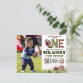 Fußball 1. Jahr ab Geburtstag Postkarte (Stehend Vorderseite)