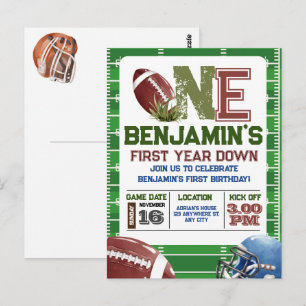 Fußball 1. Jahr Down Geburtstag Postkarte