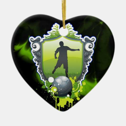Fußball-1-Ornament Keramikornament (Vorne)