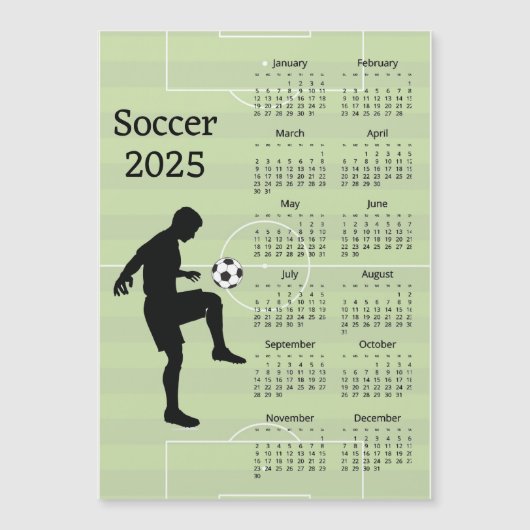 Fußball 2025 Kalender Magnetkarte (Vorderseite)