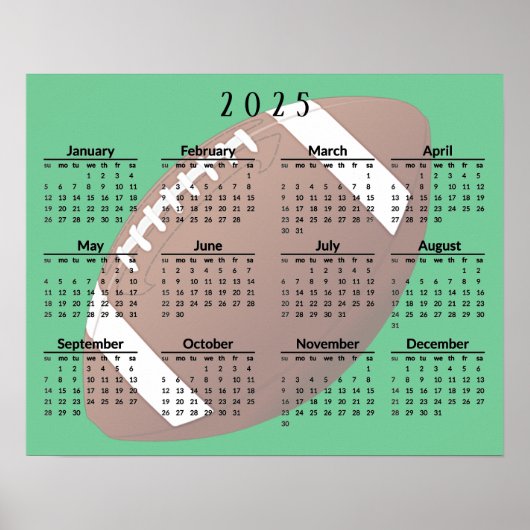 Fußball 2025 Kalender Poster (Vorne)