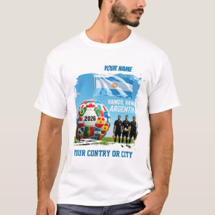 Fußball 2026 Argentinien Benutzerdefinierter Lände T-Shirt