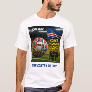 Fußball 2026 Cabo Verde Benutzerdefinierter Länder T-Shirt