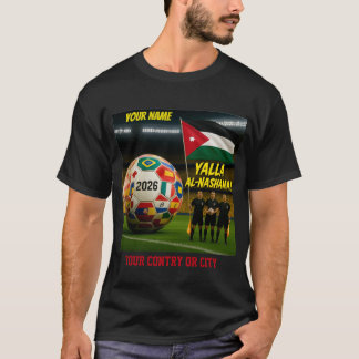 Fußball 2026 Futbol Jordanien Benutzerdefinierter T-Shirt