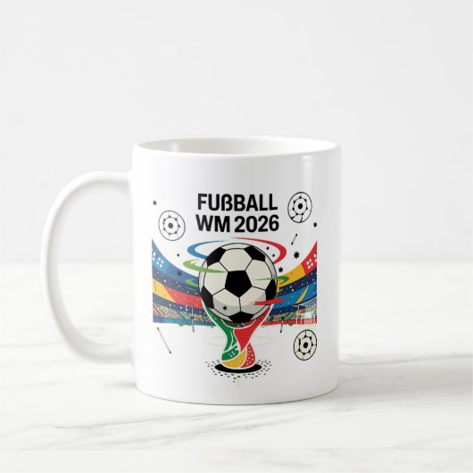 Fußball 2026 ⚽ – Globales Fußball-Fan-Design Kaffeetasse (Links)