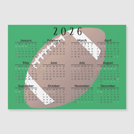Fußball 2026 Kalender Magnetkarte (Vorderseite)