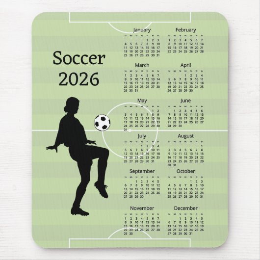 Fußball 2026 Kalender Mousepad (Vorne)
