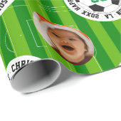Fußball 2 Foto Geburtstag Geschenkpapier (Rolleneckpunkt)