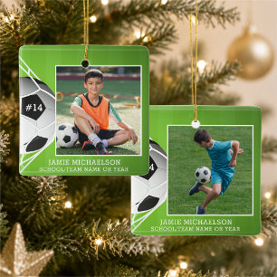 Fußball 2 Fotos Name Nummer Team Personalisiert Keramikornament
