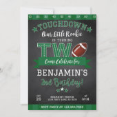 Fußball 2. Geburtstag Einladung Black (Vorderseite)