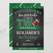 Fußball 2. Geburtstag Einladung Black (Vorne/Hinten)