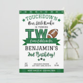 Fußball 2. Geburtstag Einladung White (Stehend Vorderseite)