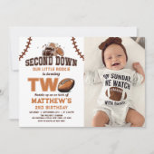 Fußball 2. Geburtstag Foto Einladung (Vorderseite)