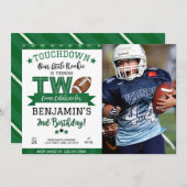 Fußball 2. Geburtstag Foto Einladung White (Vorne/Hinten)