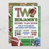 Fußball 2. Jahr ab Geburtstag Einladung (Vorne/Hinten)