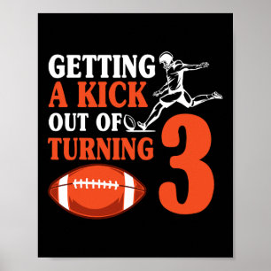 Fußball 3 Geburtstagsparty Kick Team Sport Poster