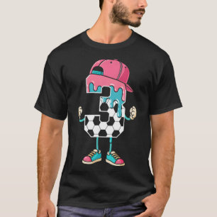 Fußball 3 Jahre alte Eiscreme tropft Jugend 3. Geb T-Shirt