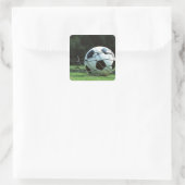 Fußball 3 quadratischer aufkleber (Tasche)