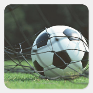 Fußball 3 quadratischer aufkleber