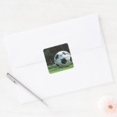 Fußball 3 quadratischer aufkleber (Umschlag)