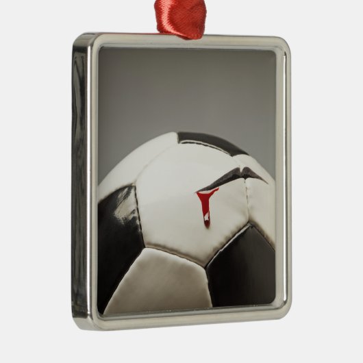 Fußball 3 silbernes ornament (Rechts)