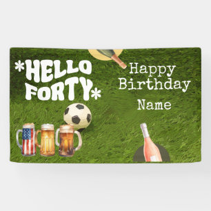 Fußball 40. Geburtstag auf grünem Gras Banner