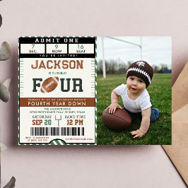 Fußball 4. Geburtstag Foto Einladung