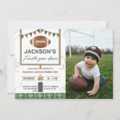 Fußball 4. Geburtstag Party Foto Einladung (Vorderseite)